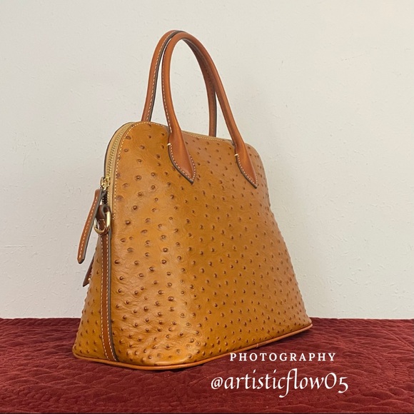 NEW! Dooney&Bourke Caramel Ostrich Large Domed - Picture 5 of 9